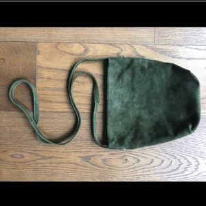 BAGGU Olive Suede Shoulder Bag